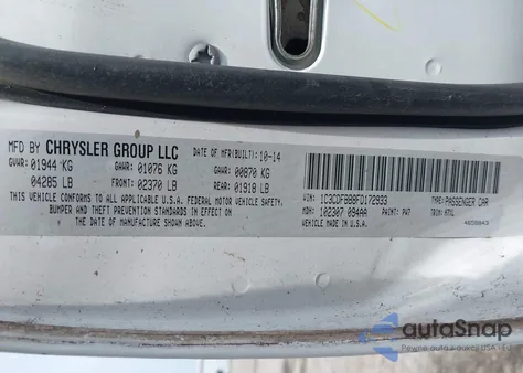 2015 Dodge Dart Sxt z USA, uszkodzony, nr VIN 1C3CDFBB8FD172933